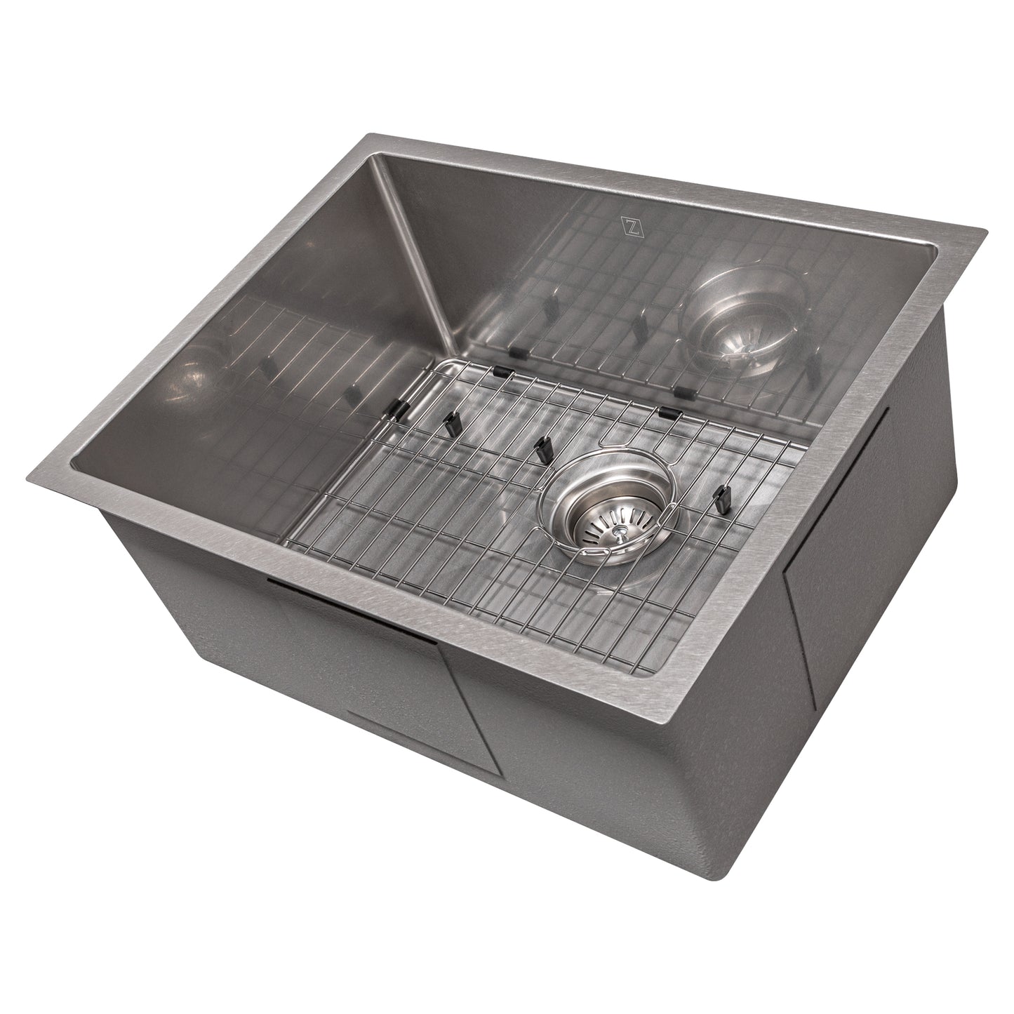SRS-27S - 27" Meribel Undermount Single Bowl Satin Stainless Steel Kitchen Sink with Bottom Grid