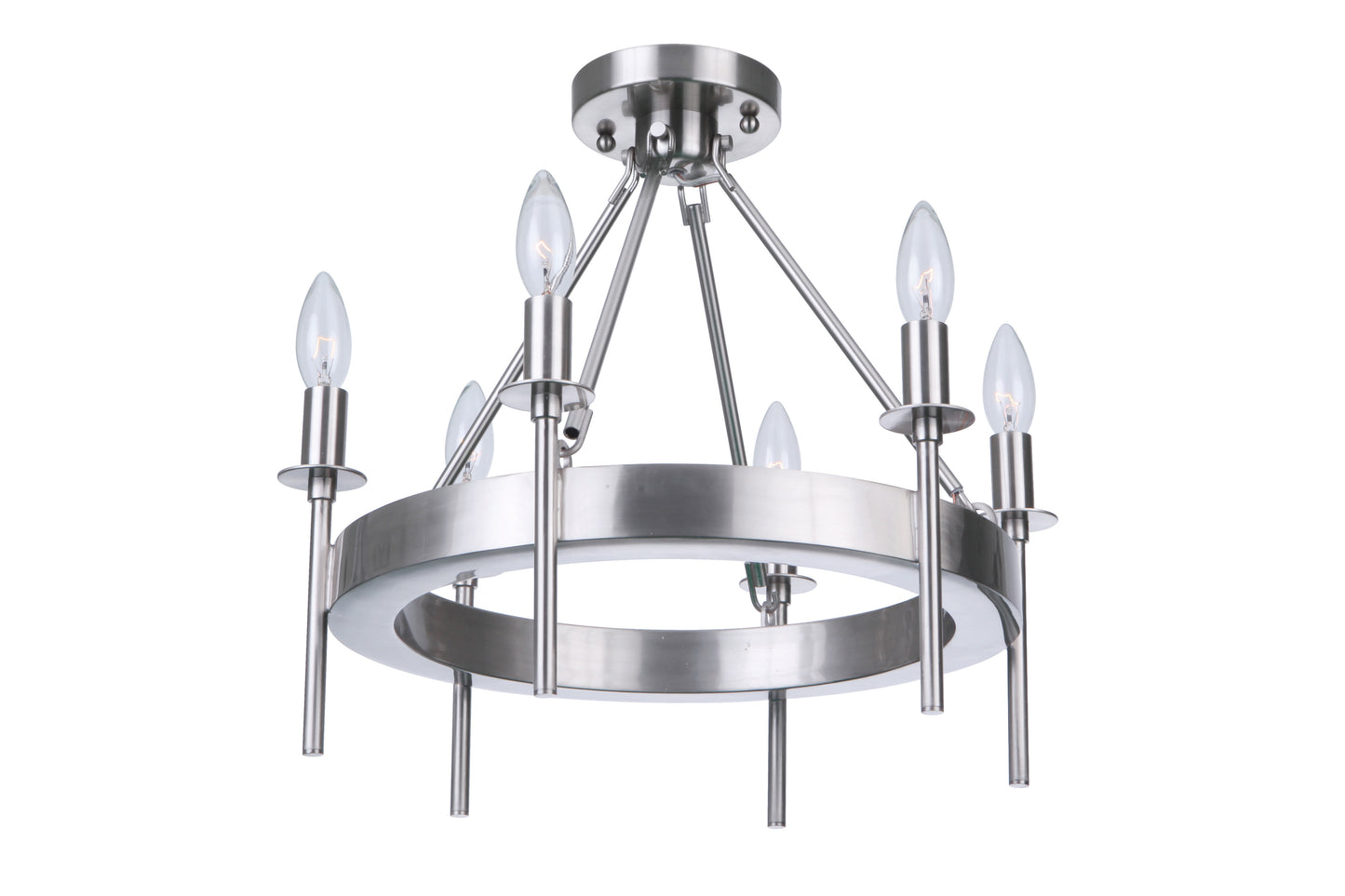 54356-BNK - Larrson 6 Light 18" Wide Semi Flush Mount - Brushed Nickel