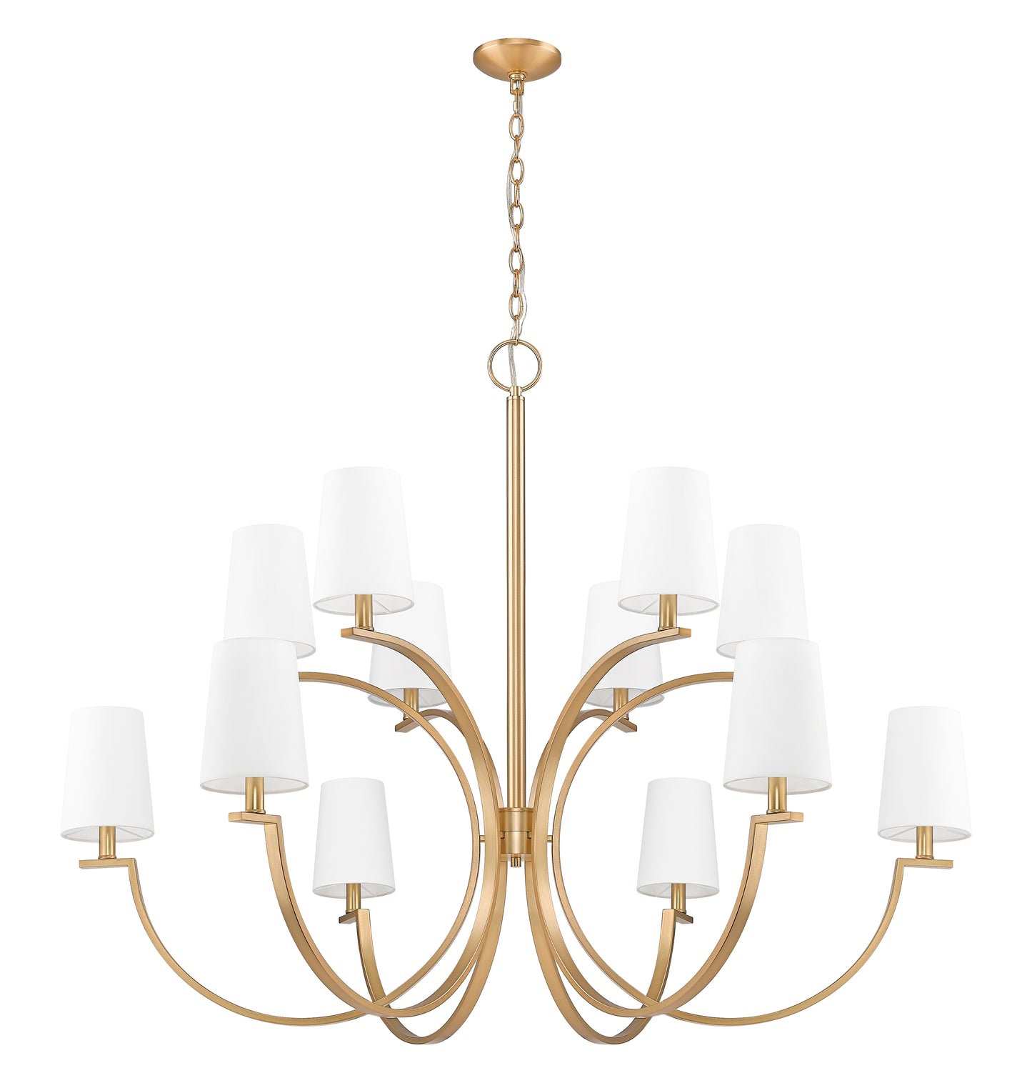 2016-12MGLD - Cordelia 12 Light 48" Chandelier - Modern Gold