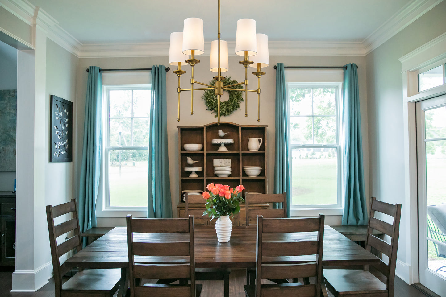 3033-5RB - Emily 5 Light 28" Chandelier - Rubbed Brass