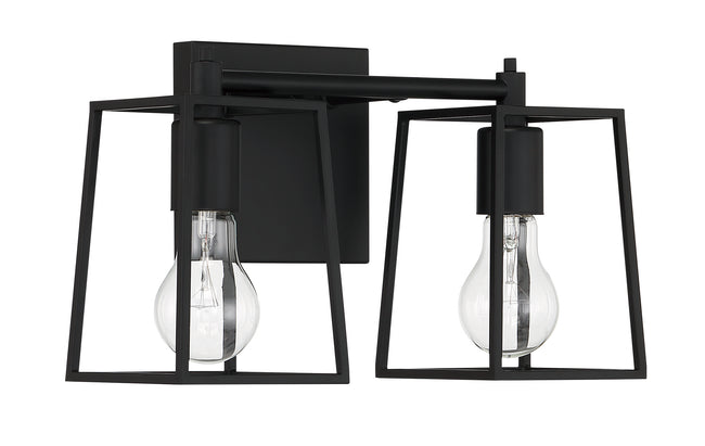 12113FB2 - Dunn 2 Light 13.25" Wide Vanity Light - Flat Black