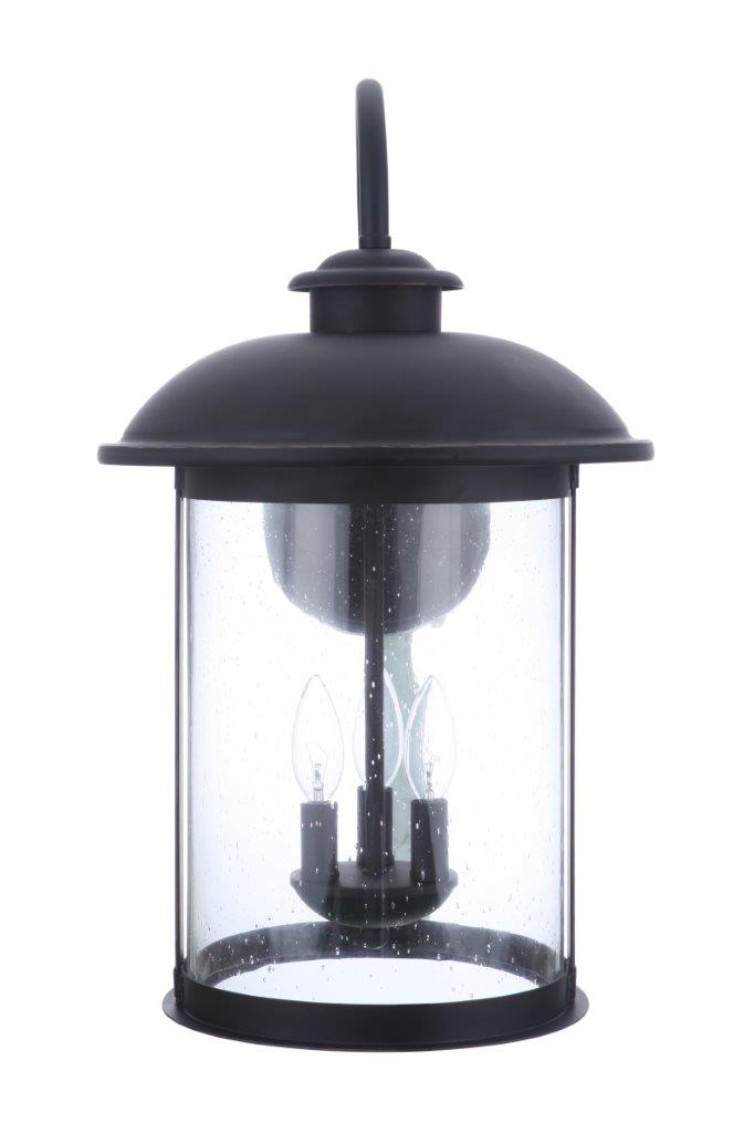 ZA3234-DBG - O'Fallon 3 Light 22" High Outdoor Wall Lantern - Dark Bronze Gilded