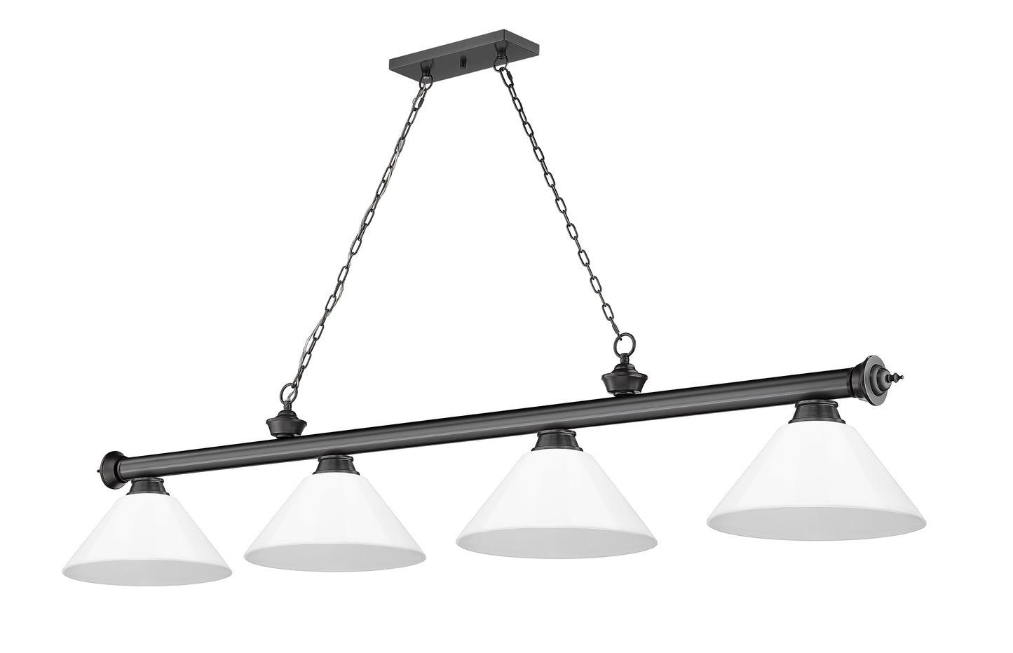 2306-4BP-PWH - Cordon 4 Light 81" Billiard - Bronze Plate