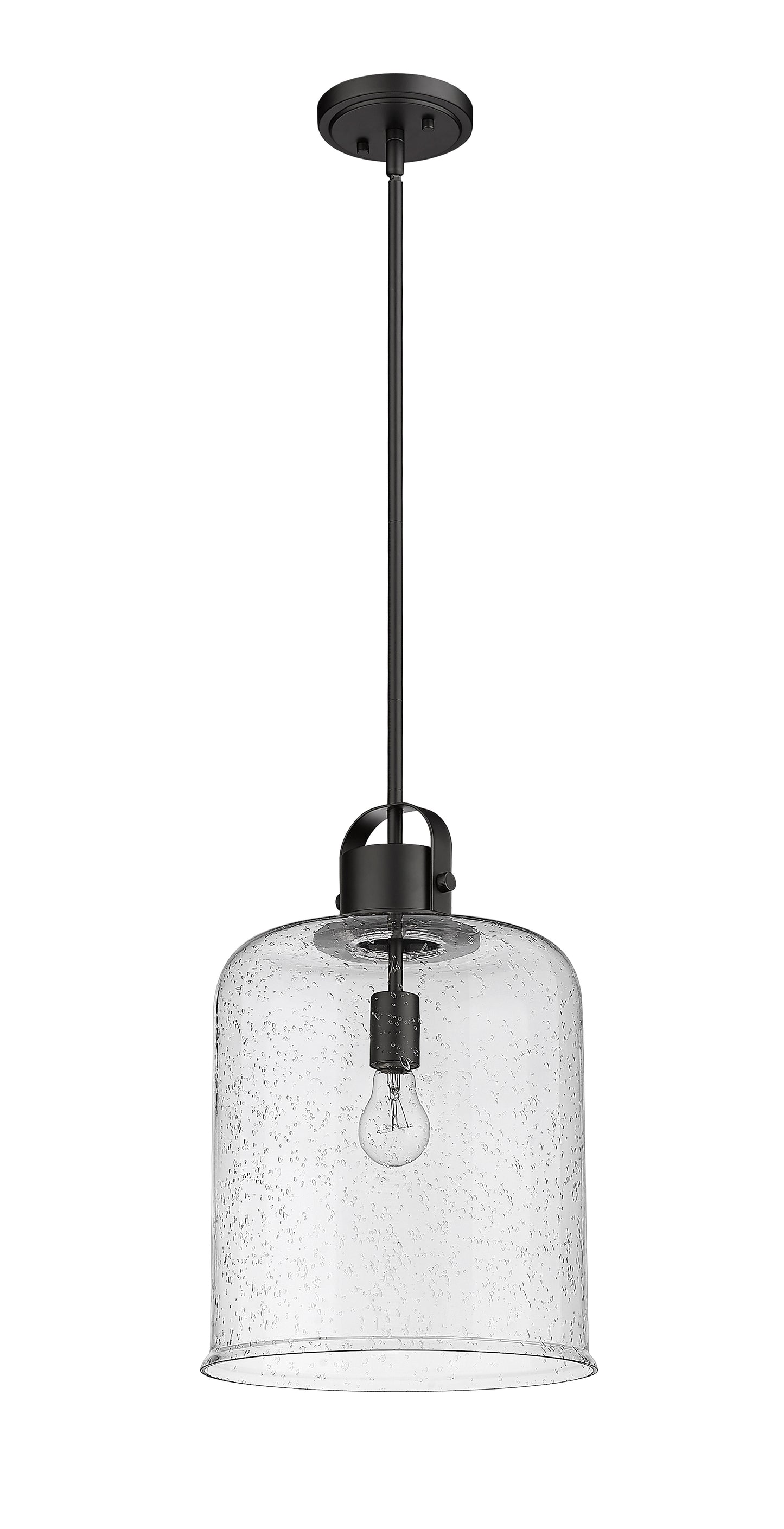 340P12-MB - Kinsley 1 Light 12" Pendant - Matte Black