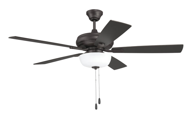 ECF211CBZ5-CBZWLN - EOS 2 Light Frosted White Bowl 52" Ceiling Fan 52" 5 Blade Ceiling Fan with Light Kit - Classic Bronze