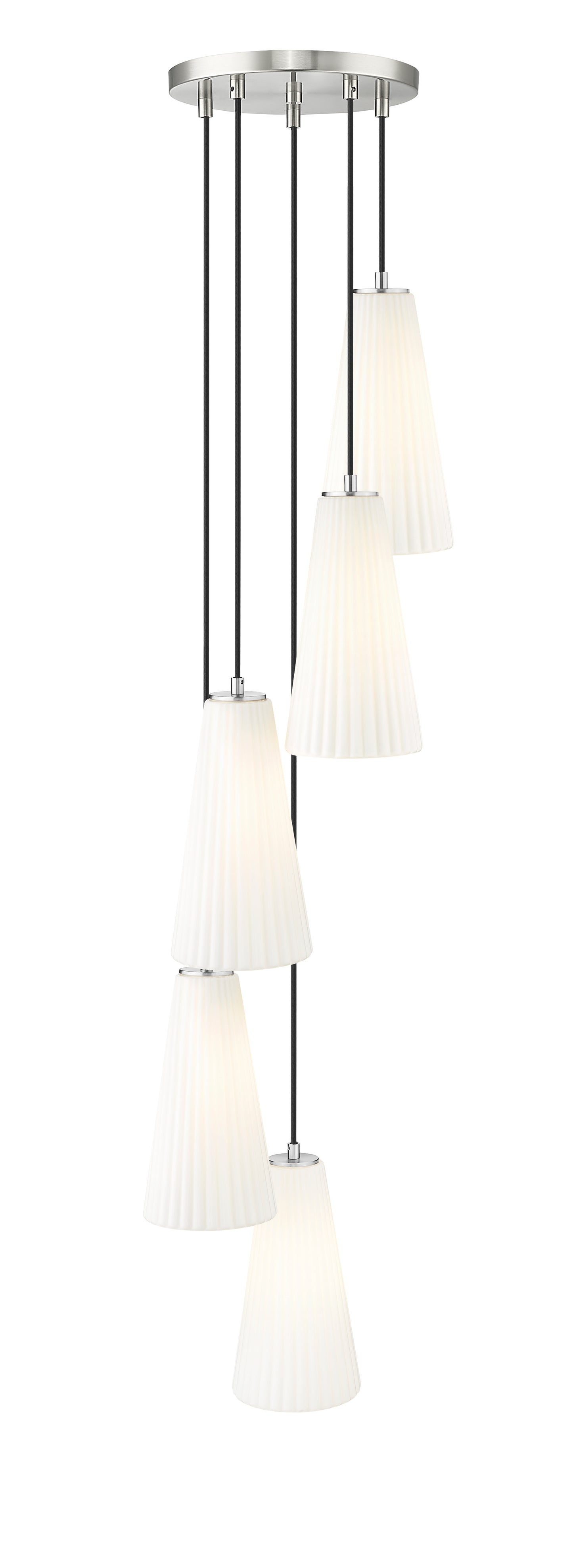 3043P7-5R-BN - Farrell 5 Light 12" Chandelier - Brushed Nickel