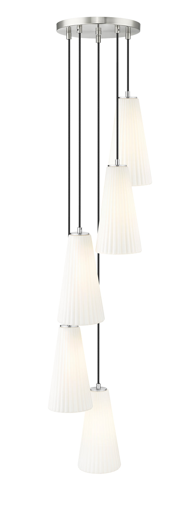 3043P7-5R-BN - Farrell 5 Light 12" Chandelier - Brushed Nickel