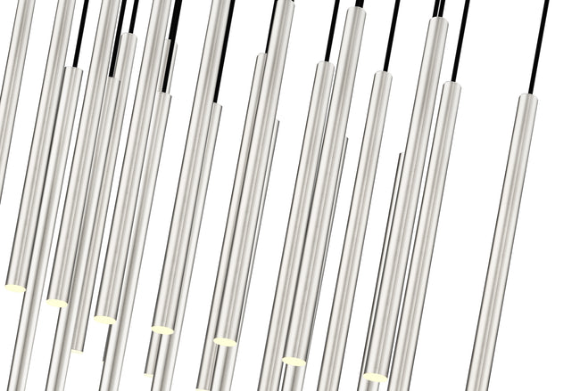 919MP24-23L-BN-LED - Forest 23 Light Linear 54" Chandelier - Brushed Nickel