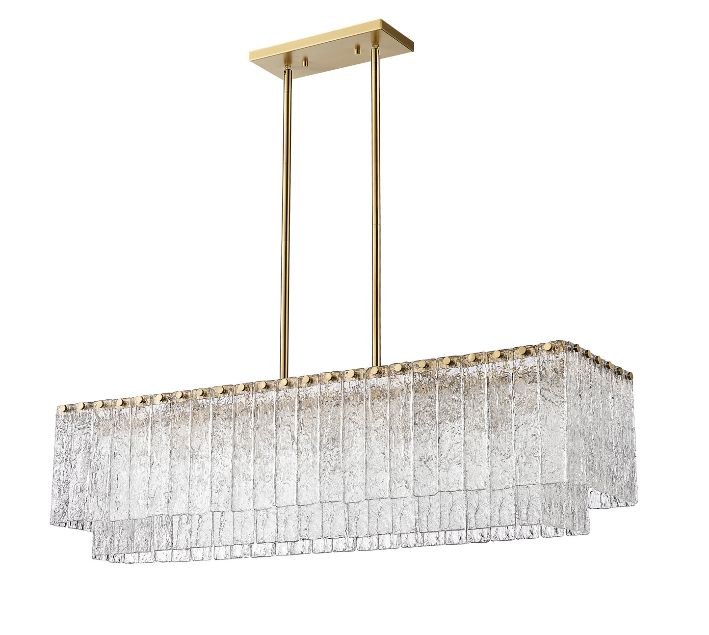1943-42L-MGLD - Glacier 5 Light Linear 43" Chandelier - Modern Gold