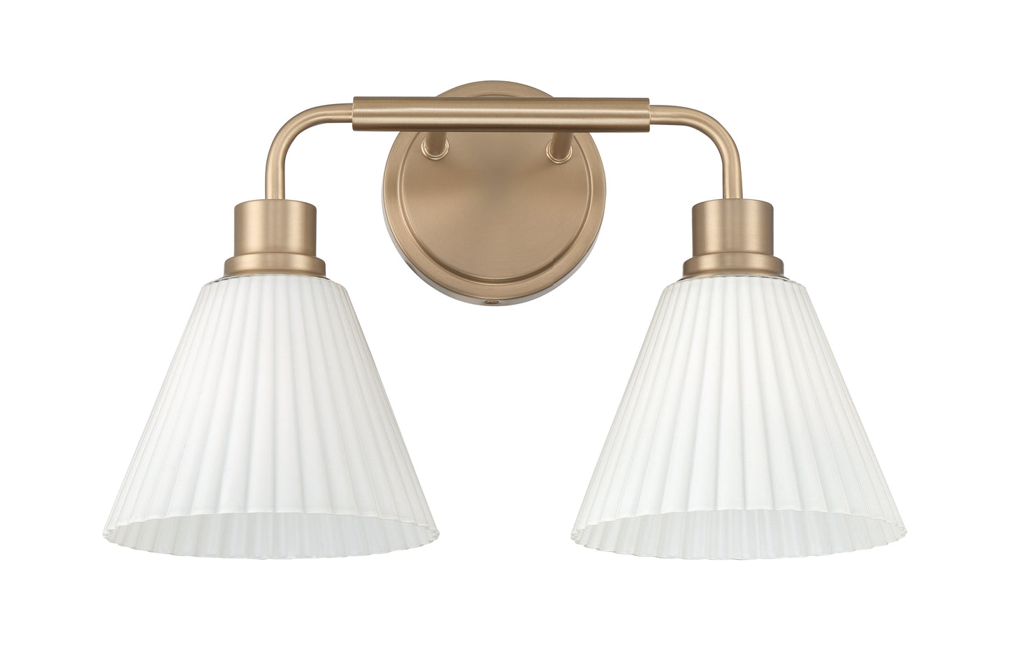 62302-CPZ - Pleated II 2 Light 17" Wide Vanity Light - Premium Bronze