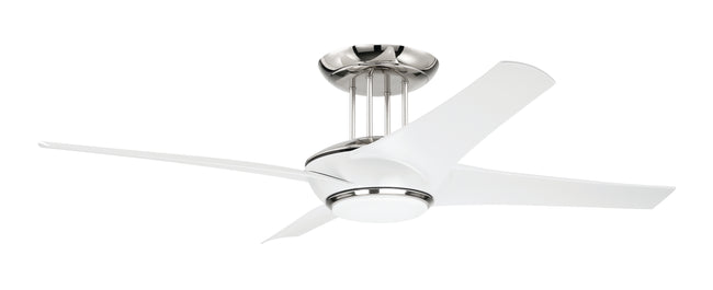 CAM54WPLN4 - Cam 54" 4 Blade Ceiling Fan with Light Kit - White / Polished Nickel