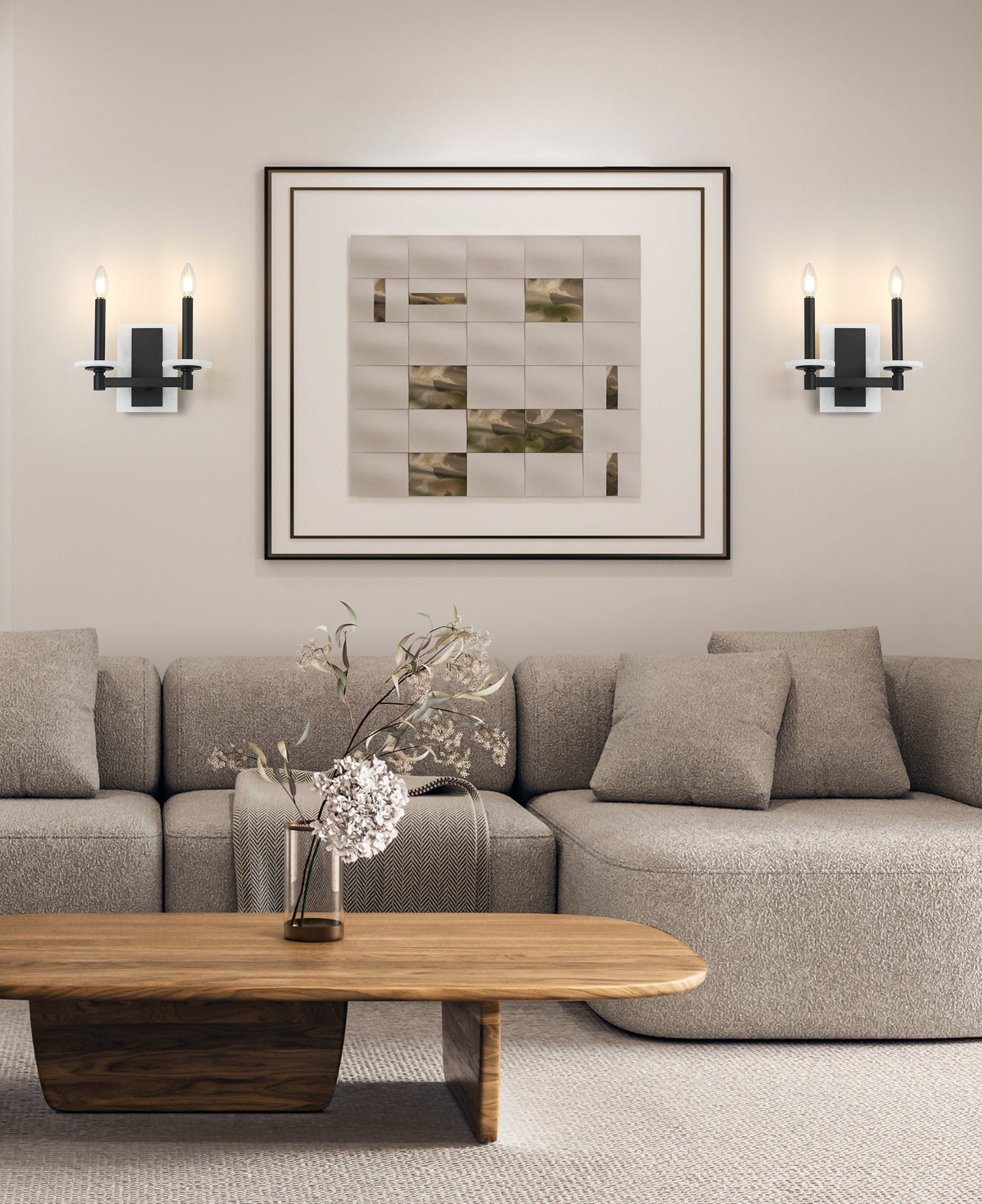 3045-2S-MB - Kaden 2 Light Wall 9" Sconce - Matte Black