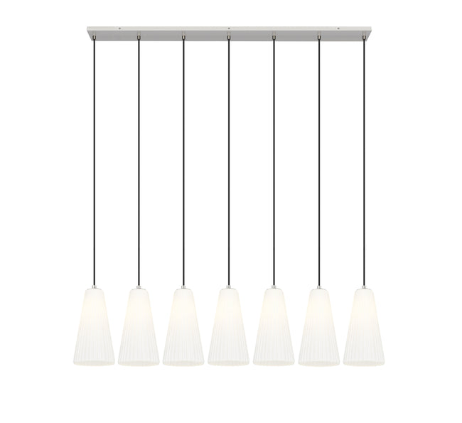 3043P7-7L-BN - Farrell 7 Light Linear 54" Chandelier - Brushed Nickel