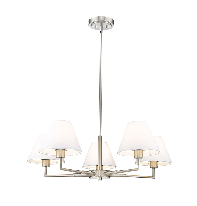 744-34R-BN - Leila 5 Light 34" Chandelier - Brushed Nickel