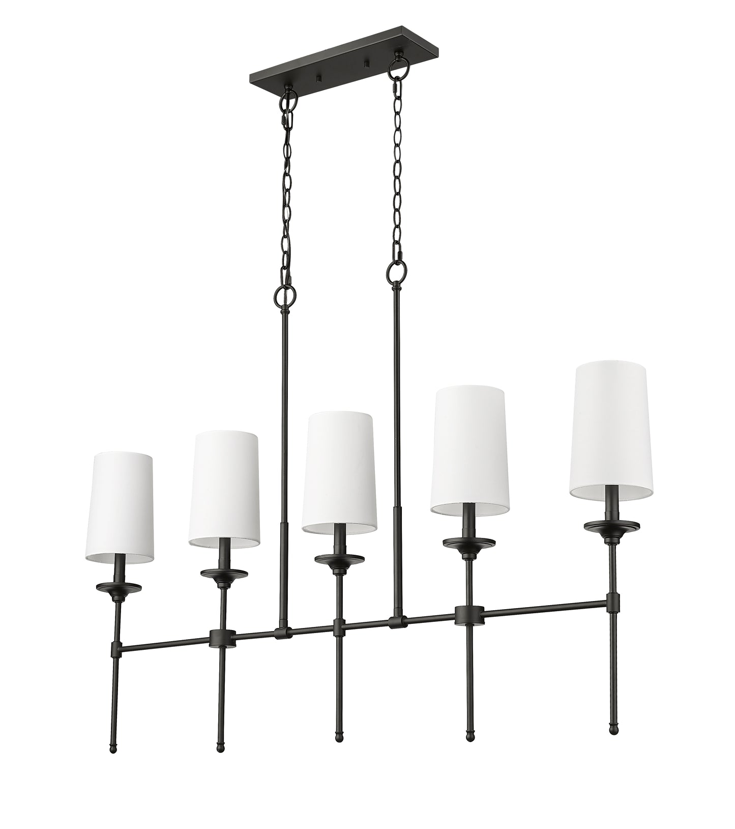 3033-5L-MB - Emily 5 Light Linear 51" Chandelier - Matte Black