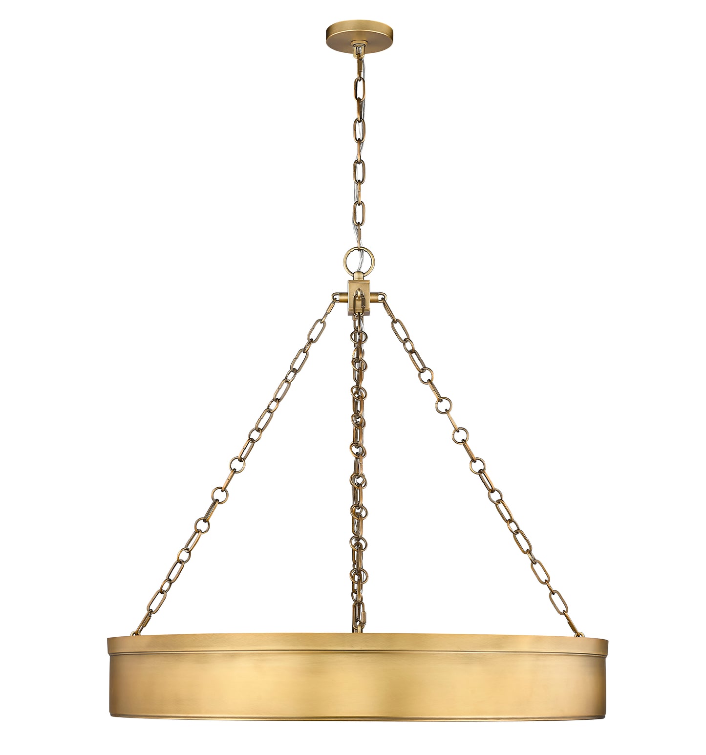 1944P33-RB-LED - Anders 3 Light 33" Chandelier - Rubbed Brass