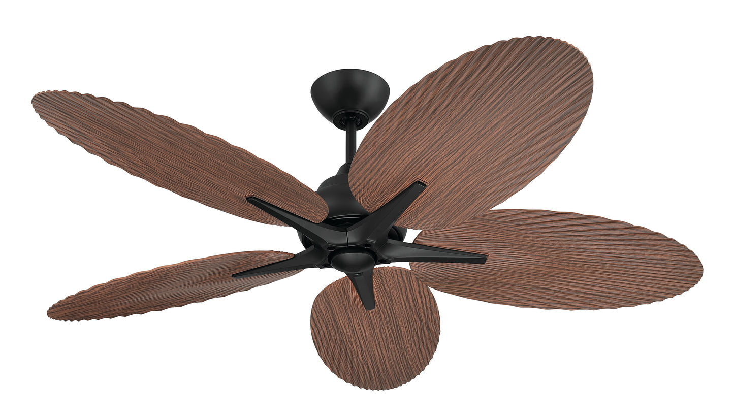 GTY52FB5 - Getaway 52" 5-blade Outdoor Wet Rated Celing Fan 52" 5 Blade Indoor Outdoor Ceiling Fan - Flat Black