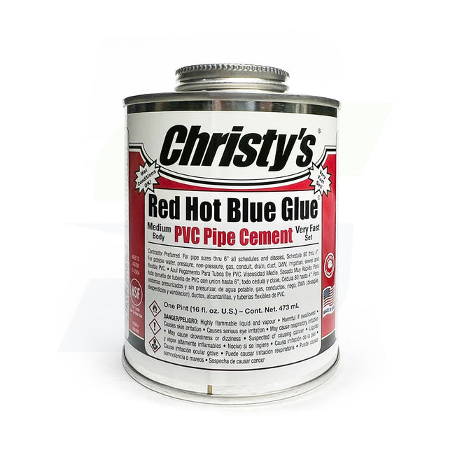 505199 - Christy's Red Hot Blue Glue PVC Cement - Low VOC - 1 Pint