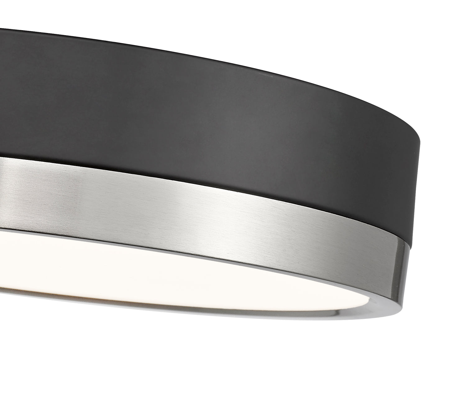 1006F12-MB-BN-LED - Algar 1 Light Flush 12" Mount - Matte Black / Brushed Nickel
