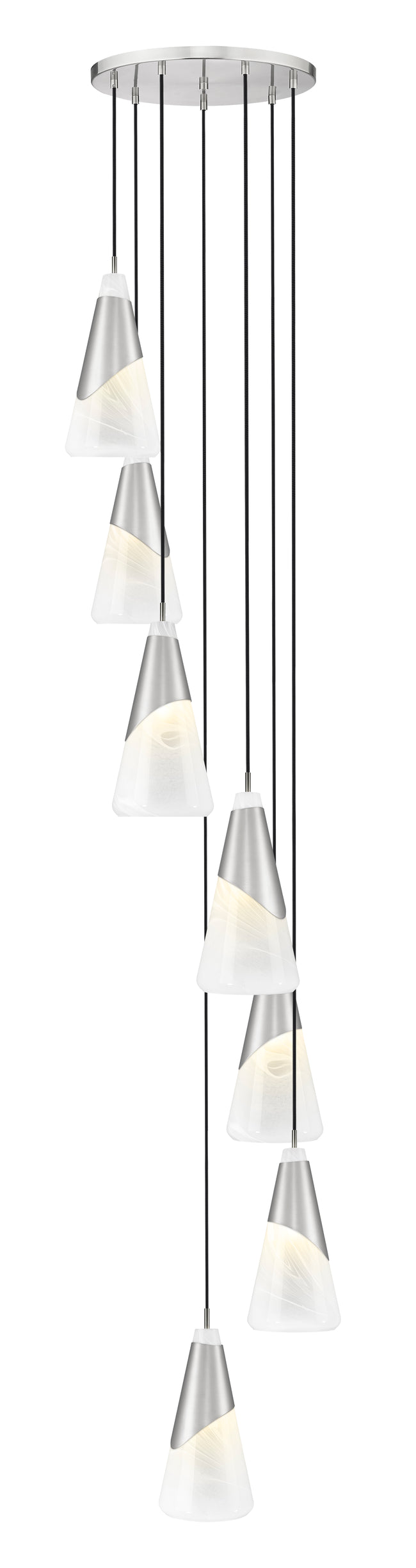 828P7-7R-BN - Aimie 7 Light 18" Chandelier - Brushed Nickel