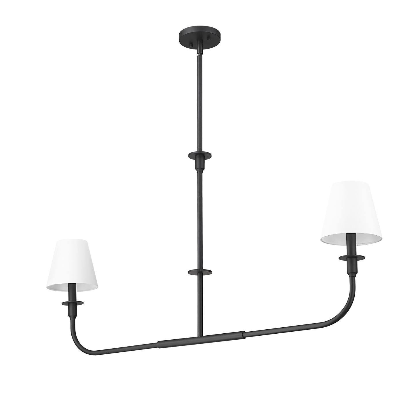 3049-42L-MB - Tova 2 Light Linear 46" Chandelier - Matte Black