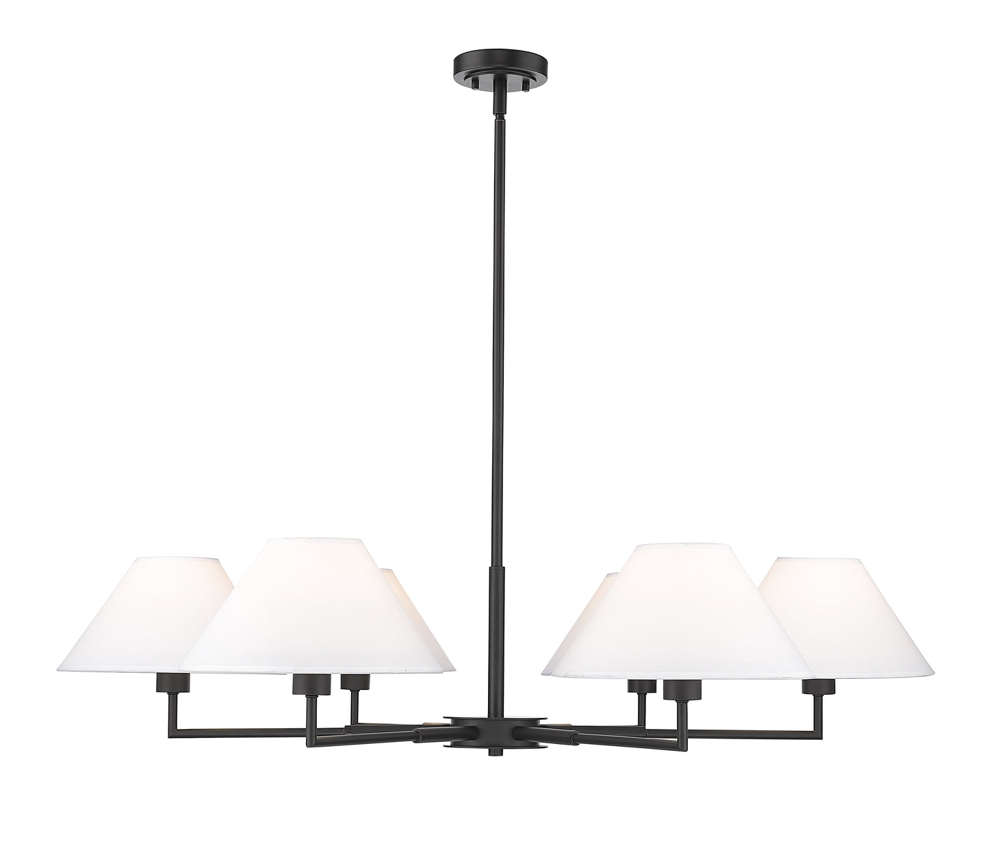 744-44R-MB - Leila 6 Light 44" Chandelier - Matte Black