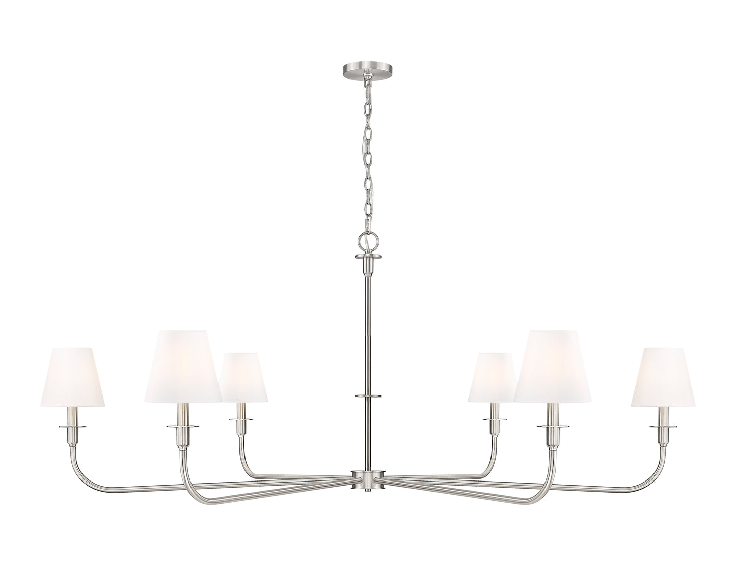 3049-62BN - Tova 6 Light 66" Chandelier - Brushed Nickel