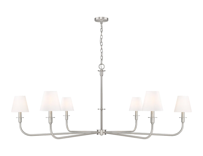3049-62BN - Tova 6 Light 66" Chandelier - Brushed Nickel