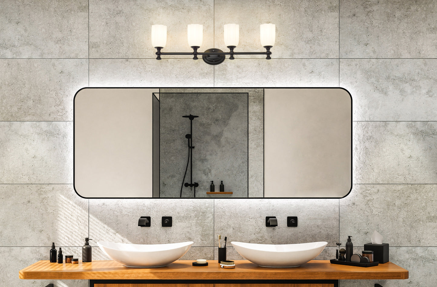 1102-4V-MB - Orion 4 Light 31" Vanity - Matte Black