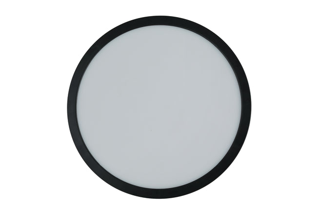 X9412-FB-LED-5CCT - Slim Line II 1 Light 12" Wide Flush Mount - Flat Black