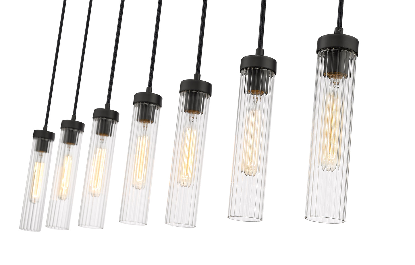 740P-7L-MB - Beau 7 Light Linear 54" Chandelier - Matte Black