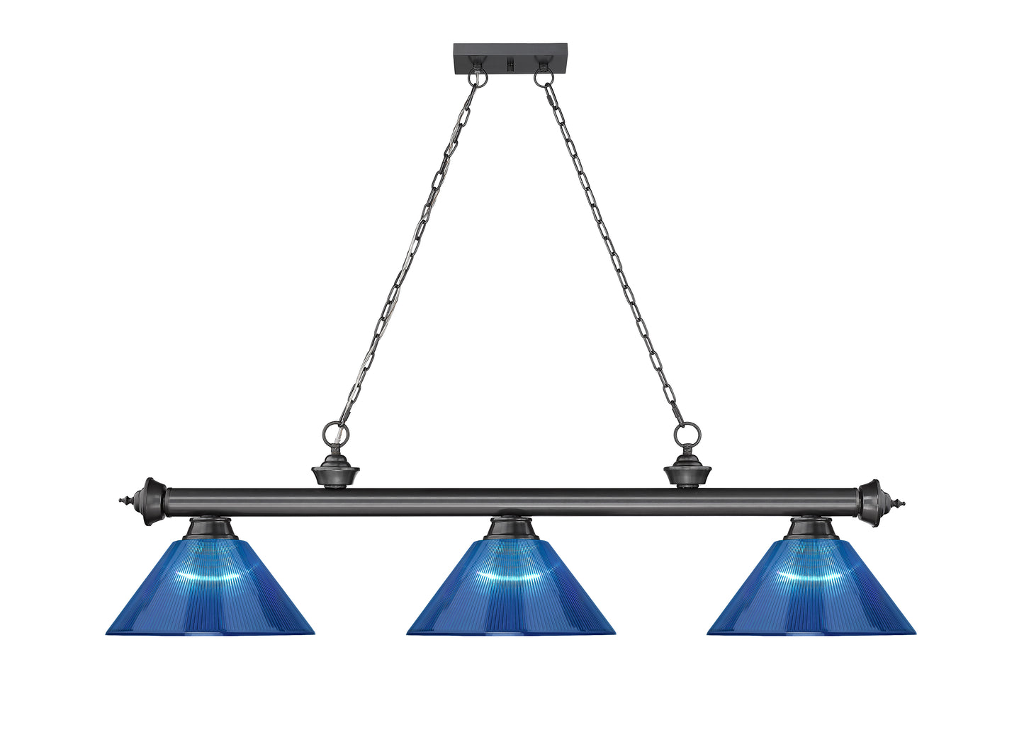 2306-3BP-ARDB - Cordon 3 Light 57" Billiard - Bronze Plate