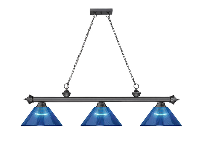 2306-3BP-ARDB - Cordon 3 Light 57" Billiard - Bronze Plate