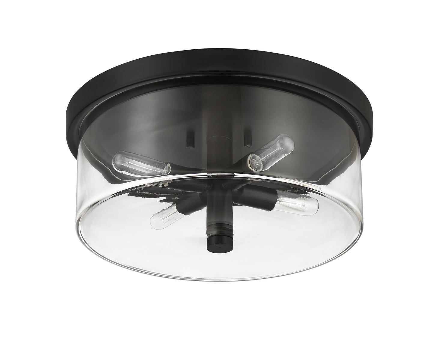 55684-FB - Hailie 4 Light 15" Wide Flush Mount - Flat Black