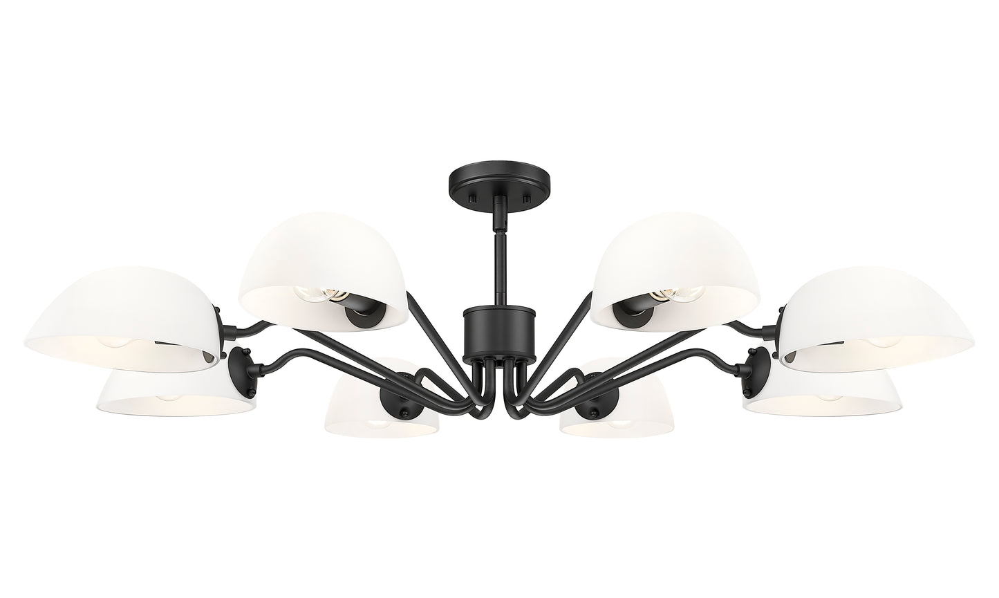 3048-8MB - Breton 8 Light 46" Chandelier - Matte Black