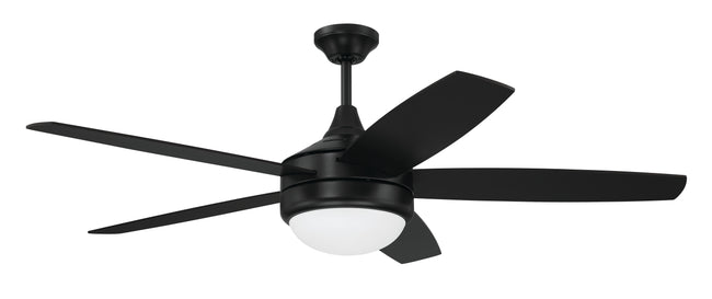 PHZ52FB5 - Phaze II 5- Blade 52" 5 Blade Ceiling Fan with Light Kit - Flat Black