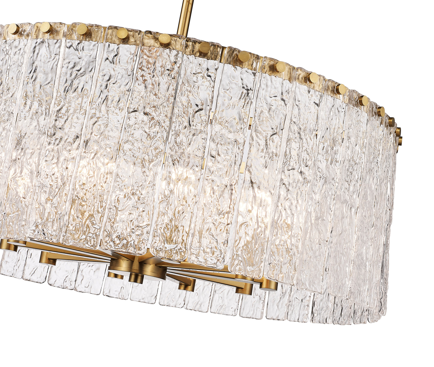 1943P26-MGLD - Glacier 10 Light 27" Chandelier - Modern Gold
