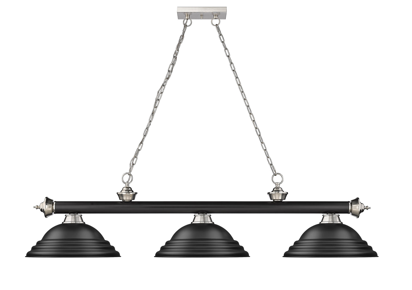 2306-3MB-BN-SMB - Cordon 3 Light 58" Billiard - Matte Black / Brushed Nickel
