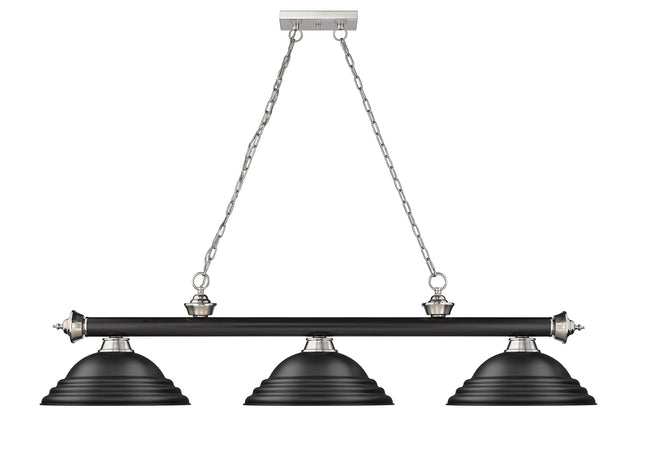 2306-3MB-BN-SMB - Cordon 3 Light 58" Billiard - Matte Black / Brushed Nickel