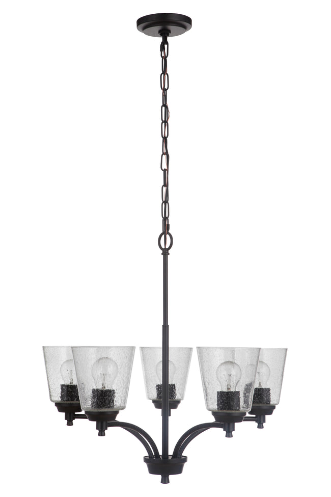 50225-FB - Tyler 5 Light 24" Wide Chandelier - Flat Black