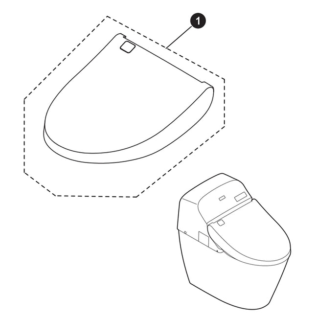 THU9870#01 - Lid Assembly for G400 Toilets MS920 - Cotton White
