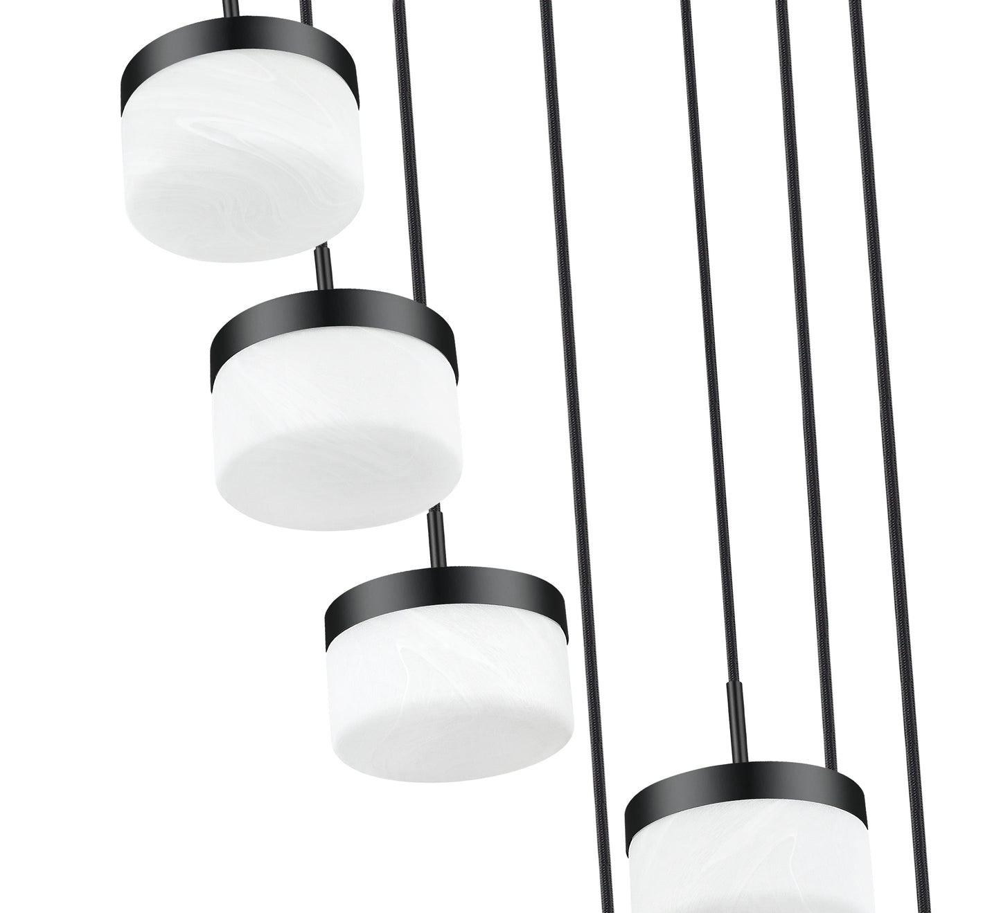 827P6-7R-MB-LED - Renaud 7 Light 21" Chandelier - Matte Black