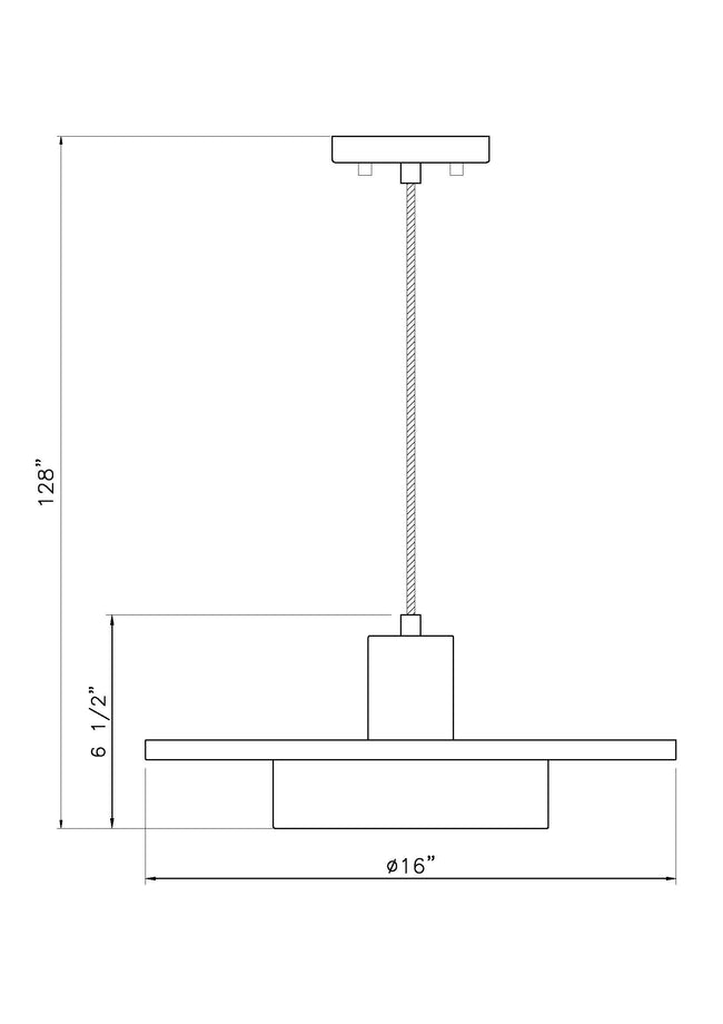 829P16-MB-MGLD-LED - Ludo 1 Light 16" Pendant - Matte Black / Modern Gold