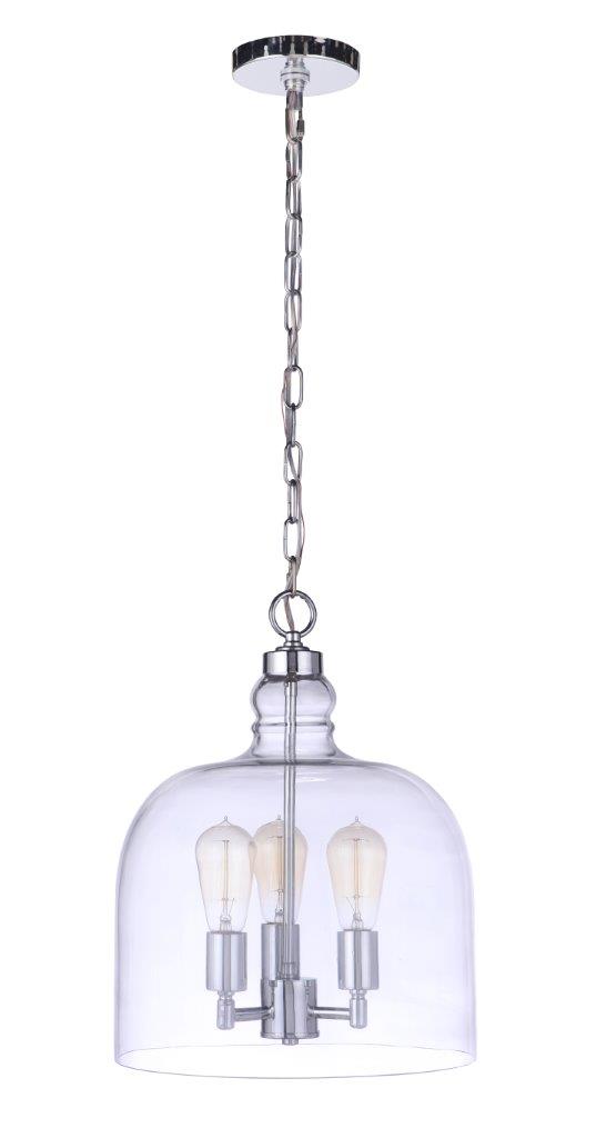 P975CH3 - Jackson 3 Light 13.63" Wide Pendant - Chrome
