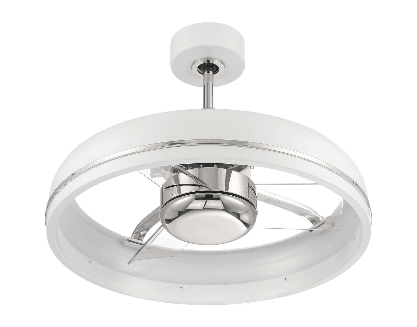 TYL24WPLN3 - Taylor 20" 3 Blade Indoor Outdoor Ceiling Fan with Light Kit - White / Polished Nickel