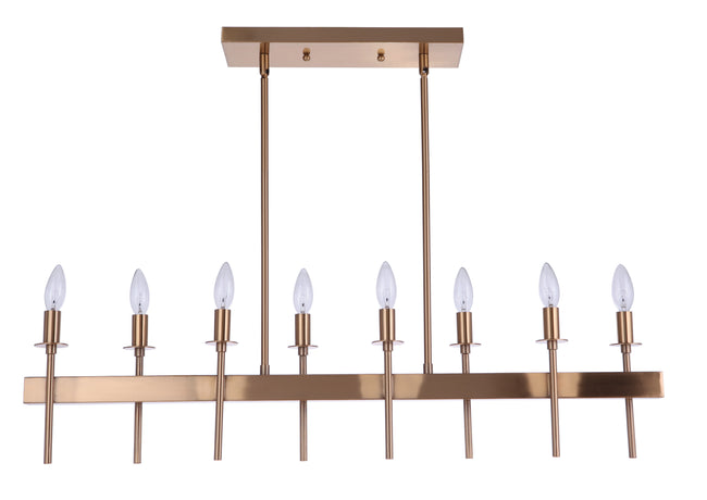 54378-SB - Larrson 8 Light 4.75" Wide Island Light - Satin Brass
