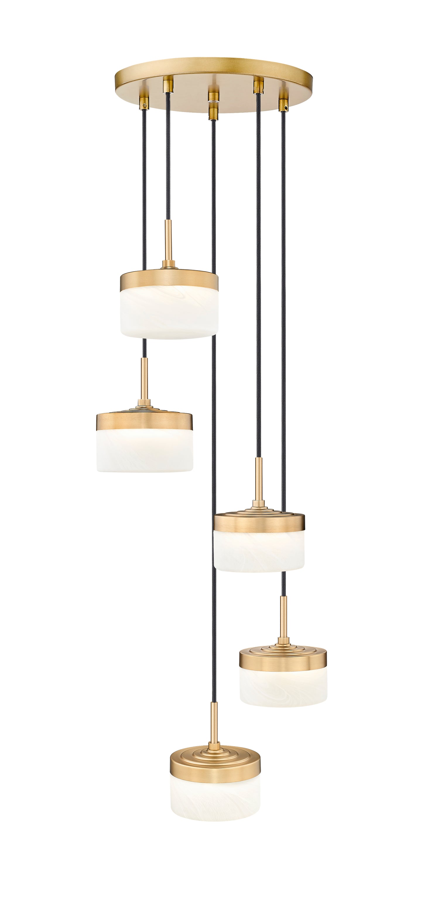 827P6-5R-MGLD-LED - Renaud 5 Light 16" Chandelier - Modern Gold