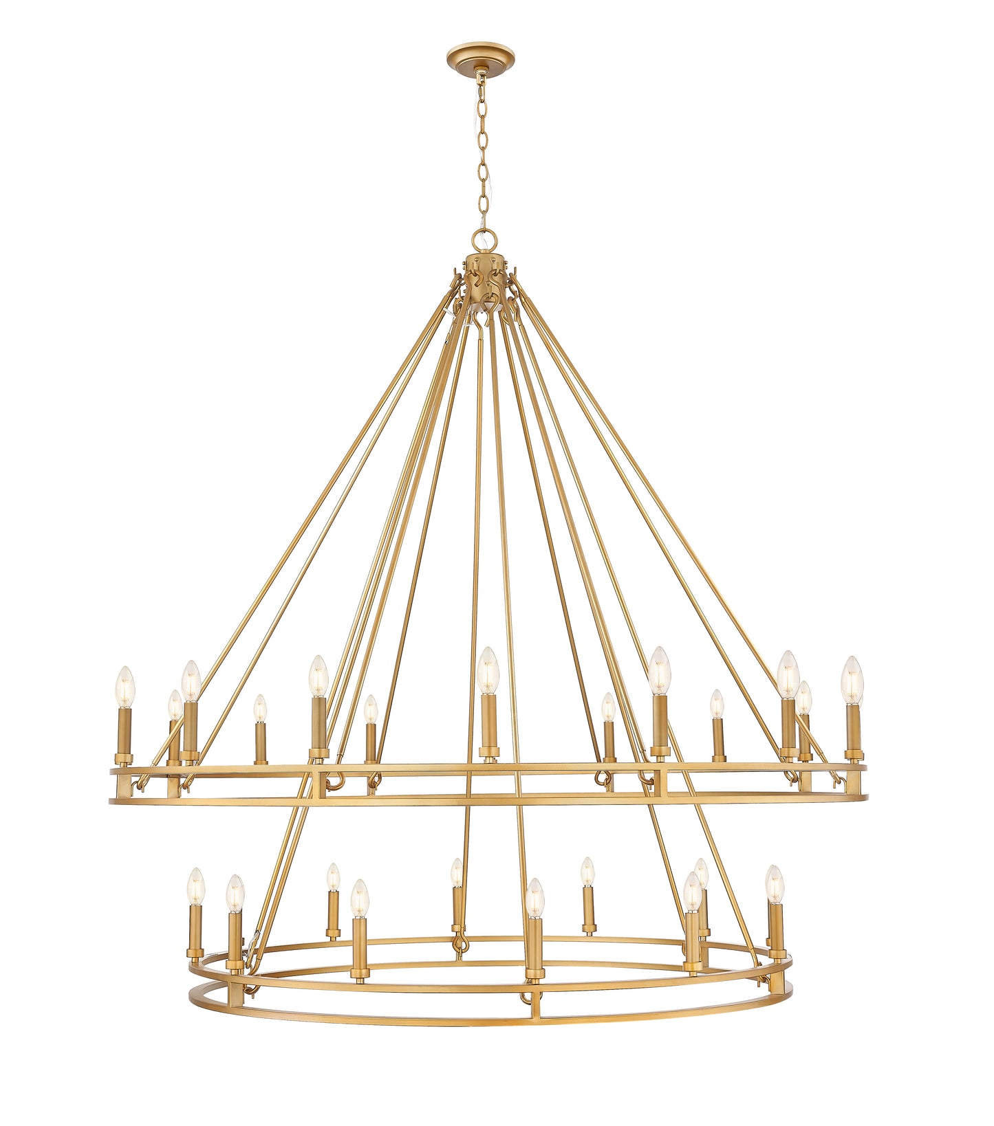 4005-28SBR - Dennison 28 Light 60" Chandelier - Signature Brass