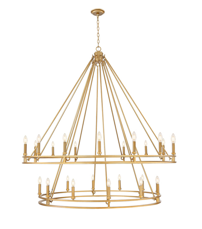 4005-28SBR - Dennison 28 Light 60" Chandelier - Signature Brass