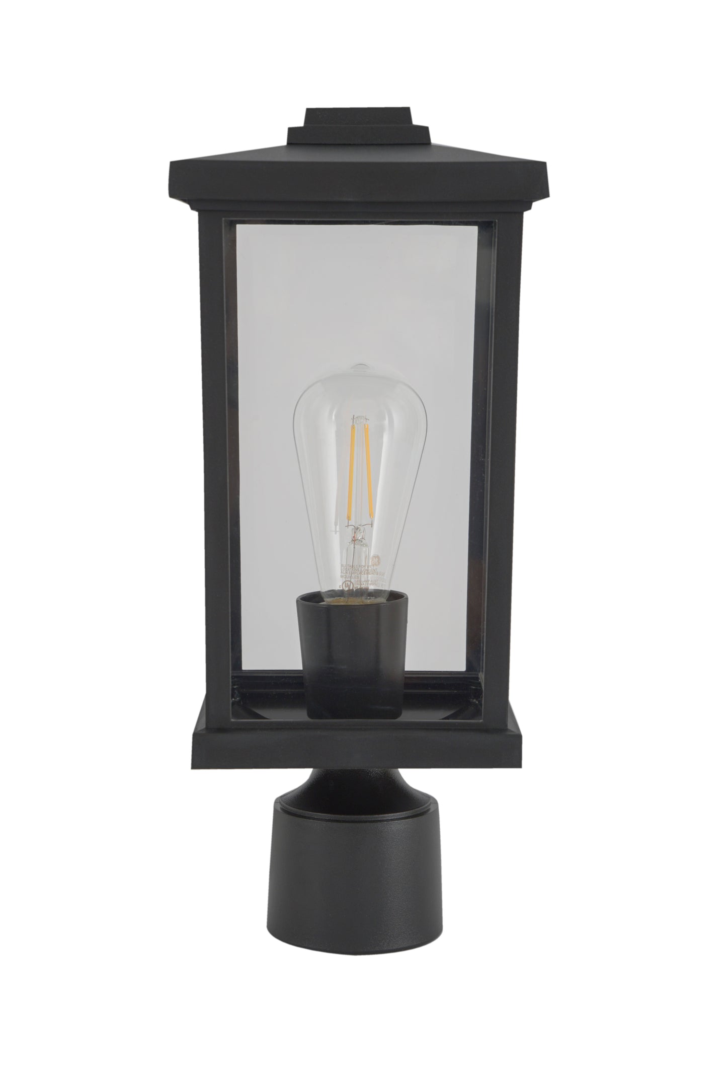 ZA2415-TB-C - Resilience Lanterns 1 Light 15" High Post Mount - Textured Black